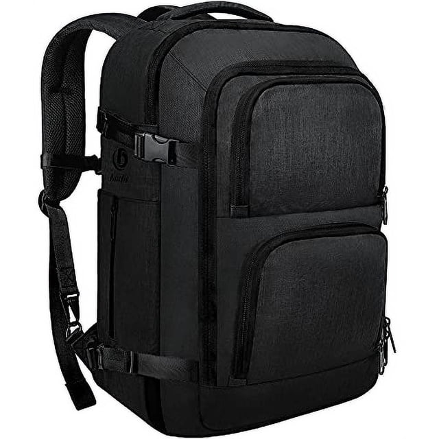 Mochila viaje Dinictis 40L p/hombres y mujeres, portátil 17, maleta vuelo, resistente al agua, negra. (70 characters)