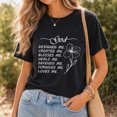 thumbnail image 4 of Jollimate God Designed Me Created Me Shirt, Floral Christian Faith Women Graphic Tee, 4 of 5