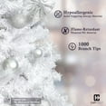 thumbnail image 4 of CAPHAUS 6 Feet Premium Full Artificial White Christmas tree w/ 1000 Branch Tips & Foldable Stand, Pre-Hinged, Fake White Xmas Tree for Indoor, Office, Party, Holiday Decoration, White Tree, 4 of 9
