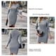 thumbnail image 5 of Vestido Slim Fit Medio Cuello Alto Bodycon Slim Fit Mangas Largas Vestido De Mujer Ahuecado Punto Elástico Para Mujer Gris L, 5 of 6