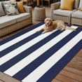 thumbnail image 2 of Fsddascl Blue Stripes Outdoor Rug for Patio/Deck/Porch, Non-Slip Large Area Rug 5 x 8 Ft, Simple Blue White Texture Indoor Outdoor Rugs Washable Area Rugs, Reversible Camping Rug Carpet Runner, 2 of 5