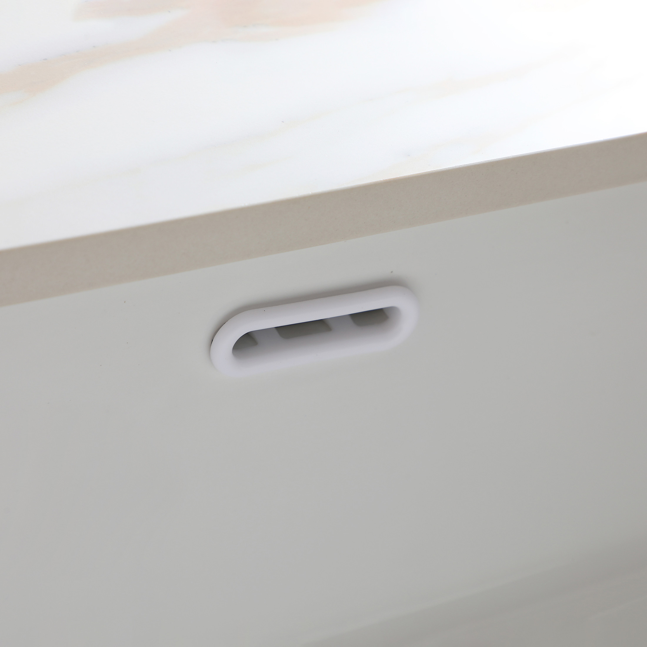 Noble House 43-Inch Bathroom Vanity Top with Undermount Sink, Backsplash, 3 Pre-Drilled Faucet Holes, White