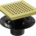 thumbnail image 4 of 6 inch Square Shower Floor Drain with Flange Quadrato Pattern Grate Removable, 4 of 5