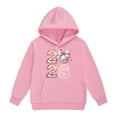 thumbnail image 2 of WOYY Little Girl's 2026 New Year Hoodie Loose Fit Comfy Hooded Sweatshirt, Sizes 6-7, 2 of 4