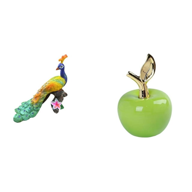 Estatua del pavo real,Estatua de pavo real,adorno de escritorio creativo y divertido,Escultura decorativa de pavo real para decoración del hogar,Estatua,Escultura de fruta artificial,estatua y