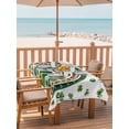 thumbnail image 3 of Rectangle Outdoor Tablecloth With Umbrella Hole And Zipper– St. Patrick's Day Waterproof Patio Table Cover for Party, Picnic, Backyard, 54"x80" , Green Shamrocks Rainbows White, 3 of 8