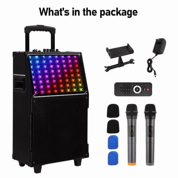 12in 60W with LED spectrum light  Bluetooth remote control  pull rod speaker