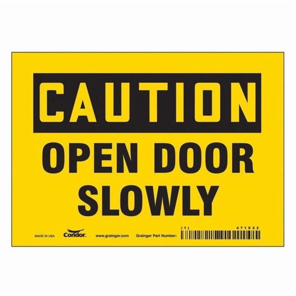 Condor Safety Sign,5 in x 7 in,Vinyl 471X22