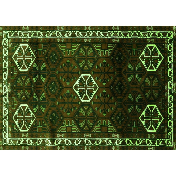 Ahgly Company Indoor Rectangle Persian Green Traditional Area Rugs, 4' x 6'