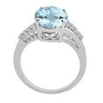 thumbnail image 2 of Mauli Jewels Rings for Women 3.3 Carat Oval Shaped Aquamarine and Diamond Ring 4-Prong 10K White Gold, 2 of 6