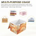 thumbnail image 7 of Large Collapsible Storage Box Flip Lid Fabric Decorative Organizer Container Basket with Handles 16.5×12.6×11.8in Orange Marble Crack, 7 of 7