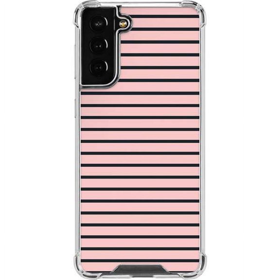 Skinit Stripes Pink and Black Stripes Galaxy S22 Plus Clear Case