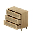 thumbnail image 6 of Xukmct 3 Rattan Drawers Dresser Cabinet for Bedroom,Living Room,Dining Room,Hallways, Brown, 6 of 6