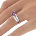 thumbnail image 3 of 2.20 ctw Amethyst Ring with Diamonds 14K White Gold Bridge Channel set Princess, 3 of 7