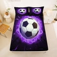 thumbnail image 5 of Erosebridal Football Sport Games Queen Sheet Sets,Black Purple Bed Set For Kids Boys 4pcs, 5 of 6