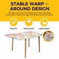 thumbnail image 4 of Happy Easter Table Cloths for 4 Foot Rectangle Tables, Spring Colorful Eggs Butterfly on Linen Patio Waterproof Elastic Fitted Tablecloths, Washable Rectangular Table Cover for Camping, 4 of 8