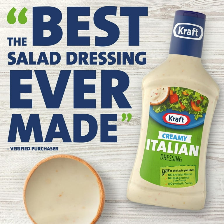 Kraft Fresh Creamy Italian Salad Dressing, 16 fl oz Cold Dressings Bottle - Walmart.com Kraft Fresh Creamy Italian Salad Dressing, 16 fl oz Cold Dressings Bottle - Walmart.com