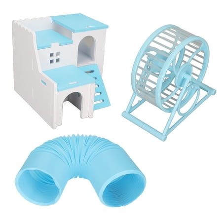 View of Fun Hamster Toys DIY Plastic Gerbil Hideout Include Swing Seesaw Villa ...