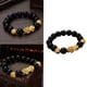 thumbnail image 1 of HomeKingdee 1PC Unisex Black Stone Bead Bracelet with Metal Stitching - Fashion Casual Accessory for Daily Wear, Party, Beach, 1 of 4