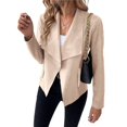 thumbnail image 3 of Chaquetas de Ante Sintético para Mujer, Ropa de Moda de Otoño, Larga, Frente Abierto, Abrigo Corto, Prenda Exterior Color Albaricoque L, 3 of 8