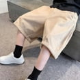 thumbnail image 4 of AINIYS Boys Parachute Style Shorts Baggy Lightweight with Elastic Waist Closure for Street Style and Summer Outings Khaki 14-15 Years, 4 of 6