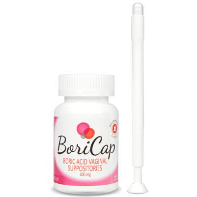 BoriCap Boric Acid Vaginal Suppositories | 60 Count, 600mg | Capsules Size 00 | No Fillers or Artificial Colors | Gynecologist Instructions Included | Made in the USA