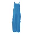 thumbnail image 4 of GZWYHT Rompers for Women Overalls for Women Overalls For Women Casual Solid Color Sleeveless Suspender Jumpsuits V Neck Loose Trendy Rompers Lounge Sets for Women Casual Jumpsuits for Women Blue M, 4 of 6