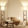 thumbnail image 4 of SUNMORY 63'' Floor Lamp with Shelves, LED Standing Lamp 1000 LUmens, Shelf Floor Lamp for Living room, Morden Lamp for Bedroom, Lamp with Storage Dustproof, UL Certified, Brown, 4 of 21
