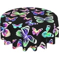 thumbnail image 2 of Butterfly Tablecloth, Butterfly Party Table Cloth for Party Decoration, Round 60 Inch, Butterfly Bird Flower Themed Tablecloths for Dinner Kitchen Party Picnic, 2 of 6