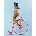 thumbnail image 2 of Fab Funky 26x32 Black Ornate Wood Framed with Double Matting Museum Art Print Titled - Greyhound on Red Penny Farthing, 2 of 4