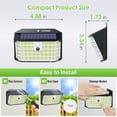 thumbnail image 6 of Claoner Solar Lights Outdoor , 176 LED 3000LM Motion Sensor Security Wall Lights for Yard Garage, 4 Pack, 6 of 8