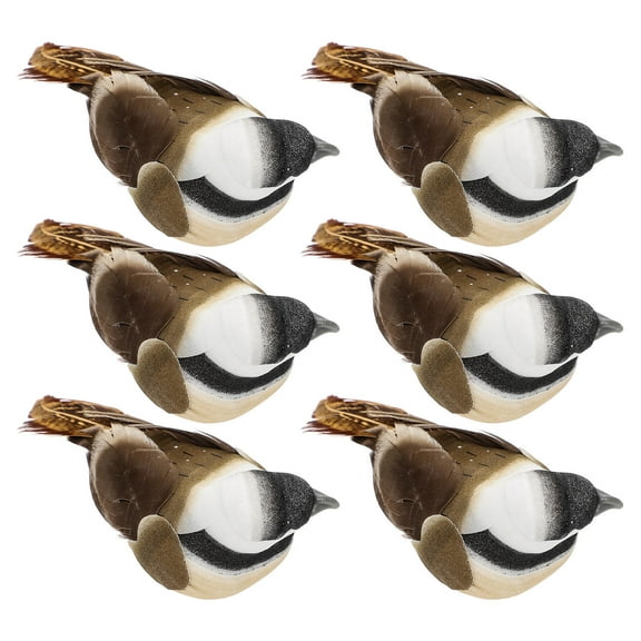 OUNONA  6 Pcs Fake Bird Artificial Birds Decorations for Garden Lifelike