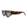 thumbnail image 3 of Womens Mod Squared Cat Eye Plastic Chic Fashion Retro Sunglasses Tortoise - Green, 3 of 4