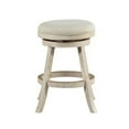 thumbnail image 2 of Benjara Tabouret en Bois avec Assise Ronde en Tissu, Gris, 2 of 5