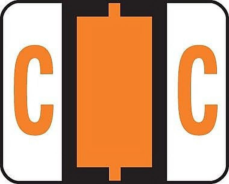 Smead 67073 A-Z Color-Coded Bar-Style End Tab Labels, Letter C, Dark Orange, 500/Roll - image 2 of 2