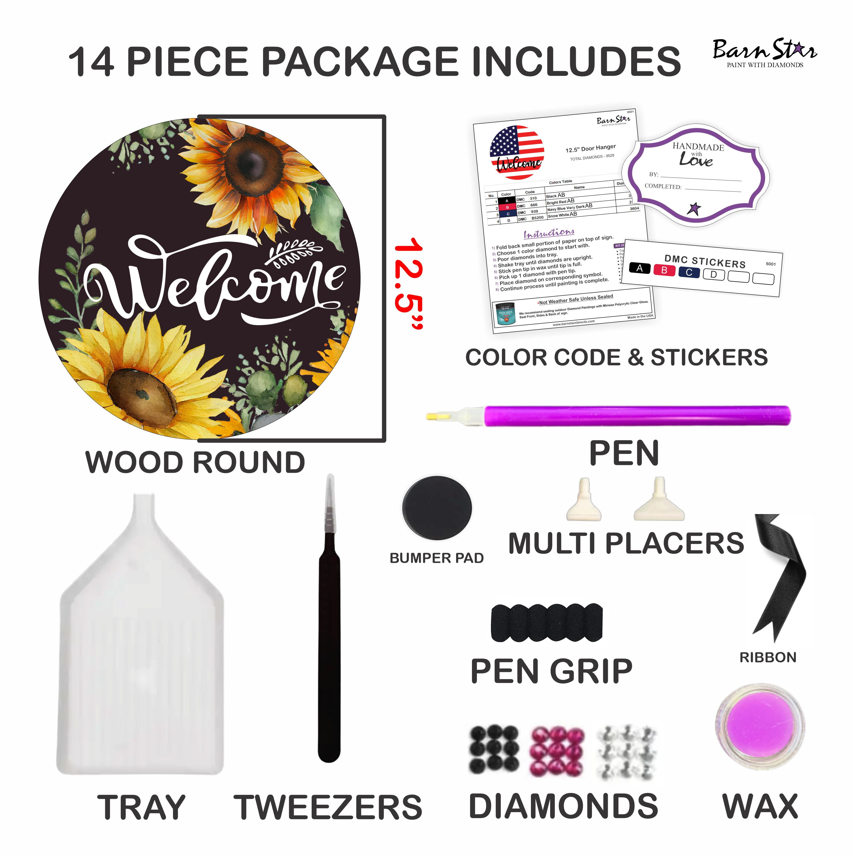 Sunflower Welcome Sign Diamond Painting Kit