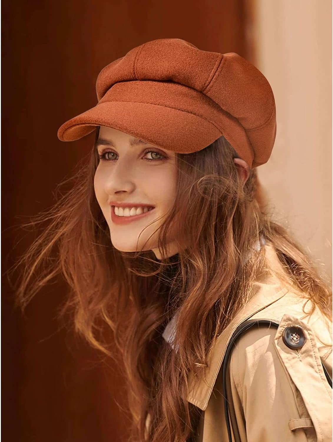 3247 Women’s Newsboy Cap Wool Blend Retro Solid Color Girls Fashion Gatsby Women main image 3
