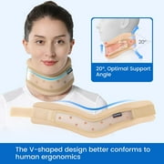 Velpeau Neck Brace for Neck Pain and Support -Soft Cervical Collar for Sleeping, Snoozing, Sleeping Upright, Anti-Snoring, Sleep Apnea for Women & Men (Dual-use, Khaki, Medium, 3″)