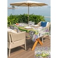 thumbnail image 4 of Outdoor Tablecloth with Umbrella Hole and Zipper, Blue Purple Floral Rectangle Table Cloth 52x70 Inch Waterproof Tablecloth, Spring Vintage Hydrangea Flower Truck Picnic Table Cover for Patio Camping, 4 of 7