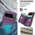 thumbnail image 7 of ELEHOLD Case for Google Pixel 9 / 9 Pro,Business PU Leather Stand Case with Card Holder & Ring Holder,Deeppurple, 7 of 7