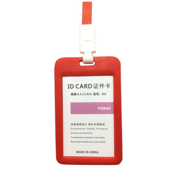 mnjin work id card holder double-sided transparent student id employee work card 10 pc red