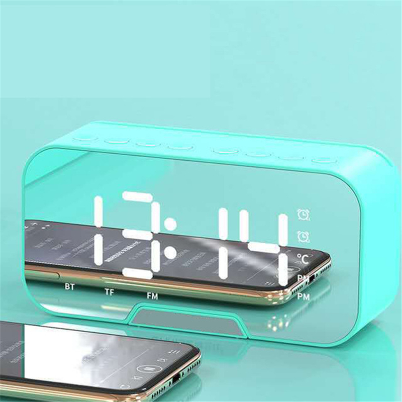 Bluetooth Alarm Clock Mirror Digital Alarm Clock Wireless Bluetooth