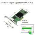 thumbnail image 2 of I350-T2V2 Dual Port Gigabit Ethernet Controller Card I350AM2 PCI-E X4 2 Ports Server NIC Data Centers for Desktop, 2 of 7