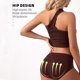 thumbnail image 5 of Gibobby Trajes de entrenamiento Conjuntos de entrenamiento para mujer, 2 piezas, sin costuras, sexy, un hombro, sujetador deportivo, cintura alta, pantalones cortos, GMY Yoga,(Café, L), 5 of 5