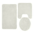 thumbnail image 4 of Mary 3 Piece Bathroom Rug Set, Luxury Soft Plush Shaggy Thick Fluffy Microfiber Bath Mat, Countour Rug, Toilet Seat Lid Cover, Non-slip Rubber Back, Floor Mats Water Absorbent, White, 4 of 5