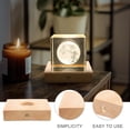 thumbnail image 3 of ifundom 1 Ensemble de Base de Lampe LED Ronde Base en Bois Éclairée Support Kaki pour Fête, 3 of 5