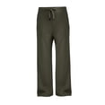 thumbnail image 1 of Pantalones deportivos Prolriy para mujer, pantalones deportivos de cintura alta, holgados, informales, de pierna ancha, para otoño, color verde, talla L, 1 of 4