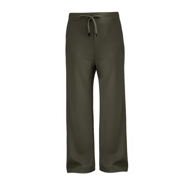 Pantalones deportivos Prolriy para mujer, pantalones deportivos de cintura alta, holgados, informales, de pierna ancha, para otoño, color verde, talla L