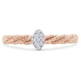 thumbnail image 2 of AFFY 14K Rose Gold Over 925 Sterling Silver Natural Round Diamond Accent Marquise Stackable Ring For Women's (0.05 Cttw, J-K Color, I2-I3 Clarity), Ring Size -4, 2 of 7