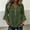 Green women fall winter blouses a1, variant on thefmos Women's Fall Winter V Neck 3/4 Sleeve Blouses Ruffle Button Down Casual Solid Tops Loose Pullover Sweater Shirts for Work Travel, Green M